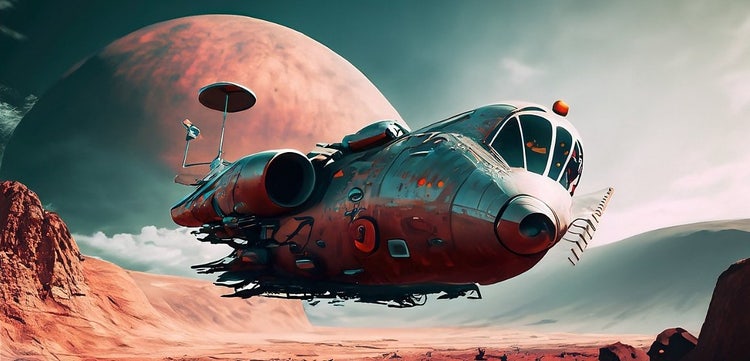 firefly generated spaceship on an alien planet