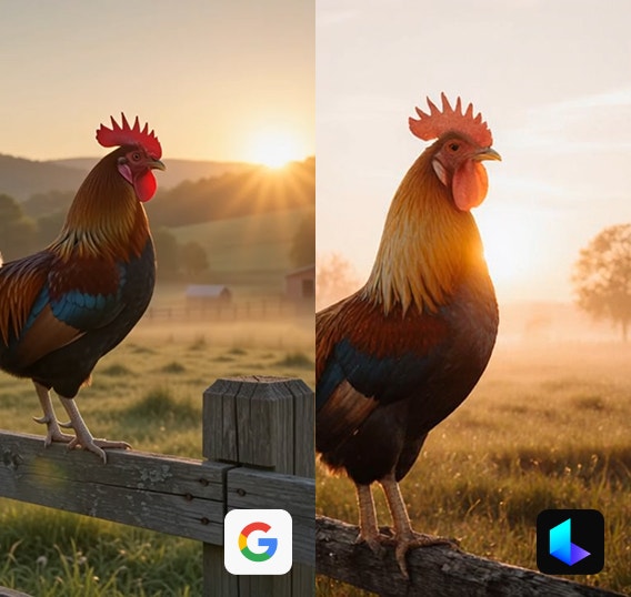 https://main--da-cc--adobecom.aem.page/cc-shared/assets/products/firefly/partner-models/google-gemini-omni/media_1cdc2ad07da78842bfad6b2f1c556da4e63ddd819.mp4#_autoplay&mute=true | Video of four roosters generated by different ai models