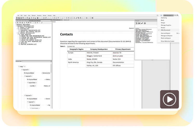Adobe FrameMaker for XML, DITA authoring
