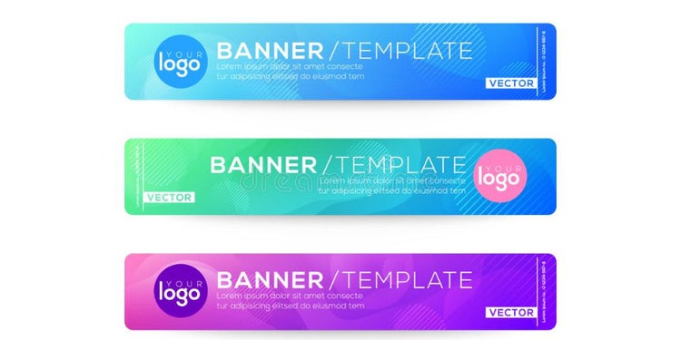 Three different custom banner design options