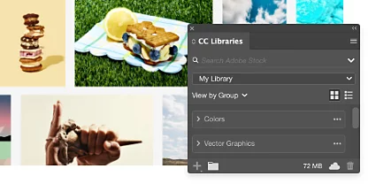 The Adobe Stock library within Adobe InDesign