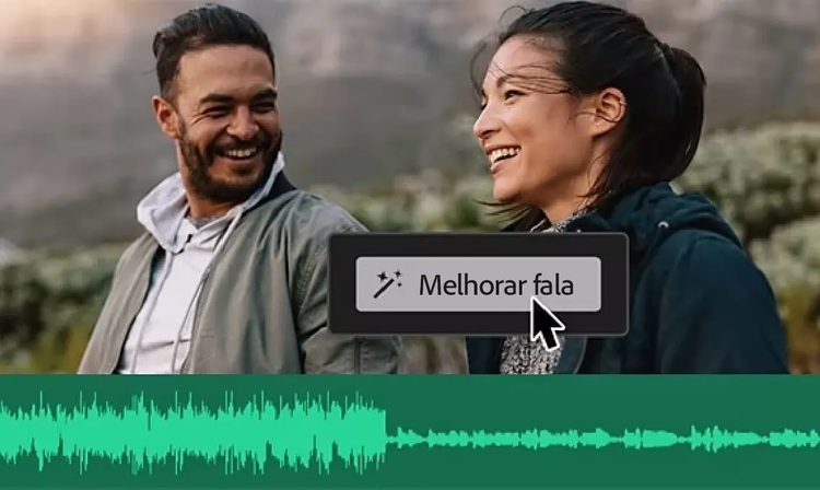 O {{premiere}} está repleto de recursos de IA, como Correspondência de cores, Redução automática do volume e Aprimorar fala (beta)