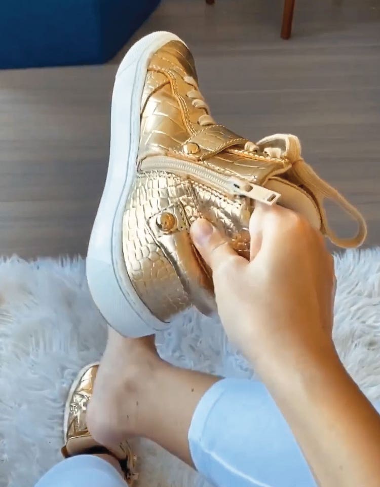 gold sneaker