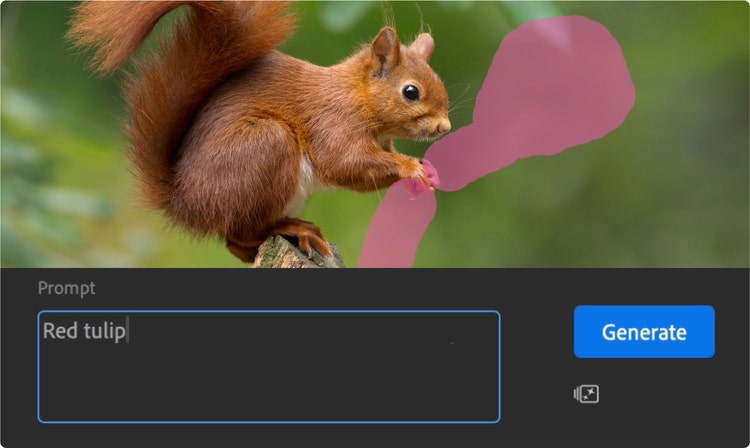 Prompt field with example text entered