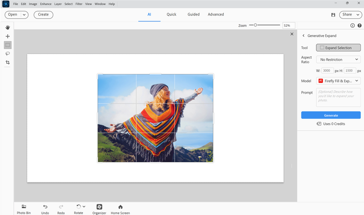 Photo with grid overlay