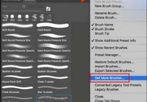 Brushes in Adobe Photoshop.