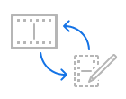 Vertical and horizontal film strip icons