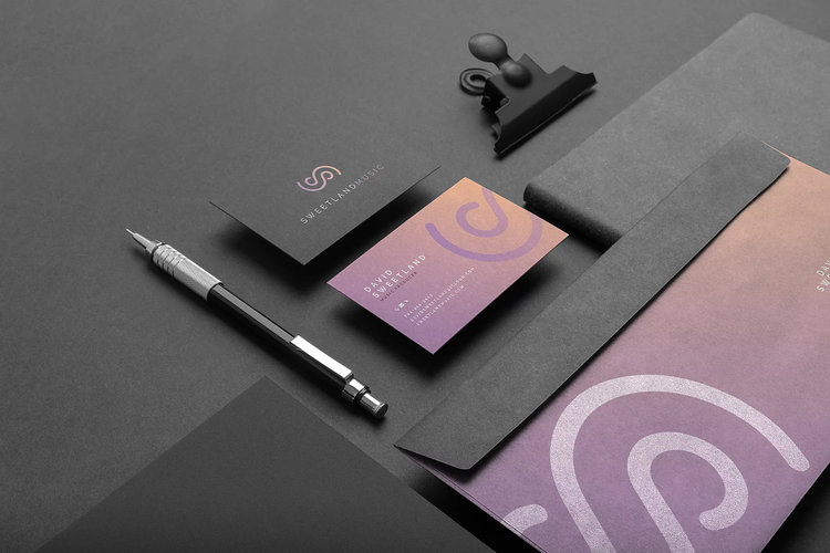 3D models of business cards for brand visualization