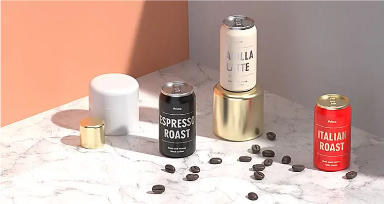 3D product models of various branded canned coffee products