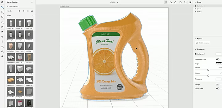 Applying product label to the juice container.