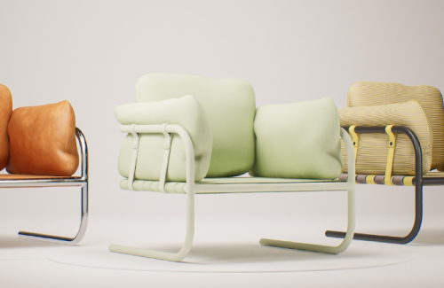 rendering of modern chairs