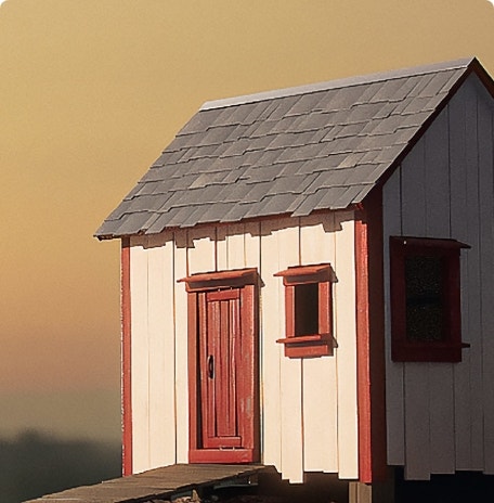 Substance 3D Blender plugin cover image of small 3D shed rendering. | https://main--cc--adobecom.hlx.page/products/substance3d/magazine/the-substance-3d-add-on-for-blender-is-here