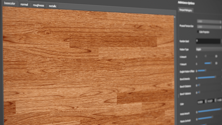 preview of wood flooring generated in the substance engine