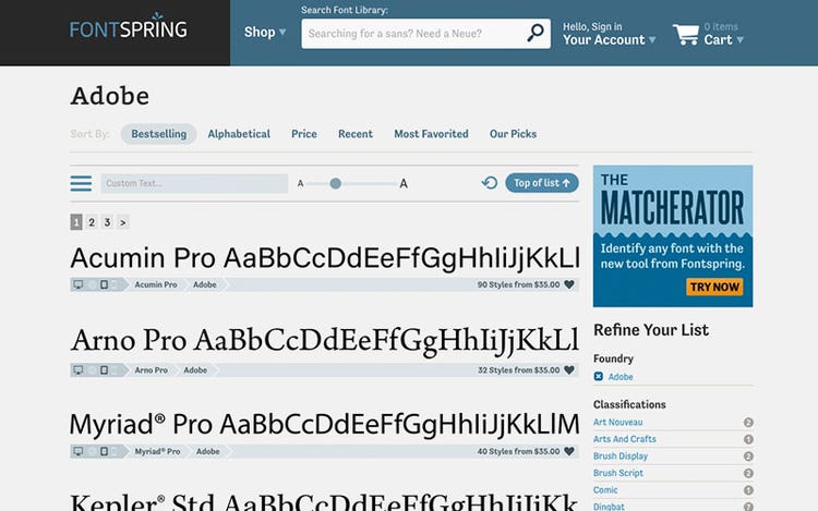 Buy fonts