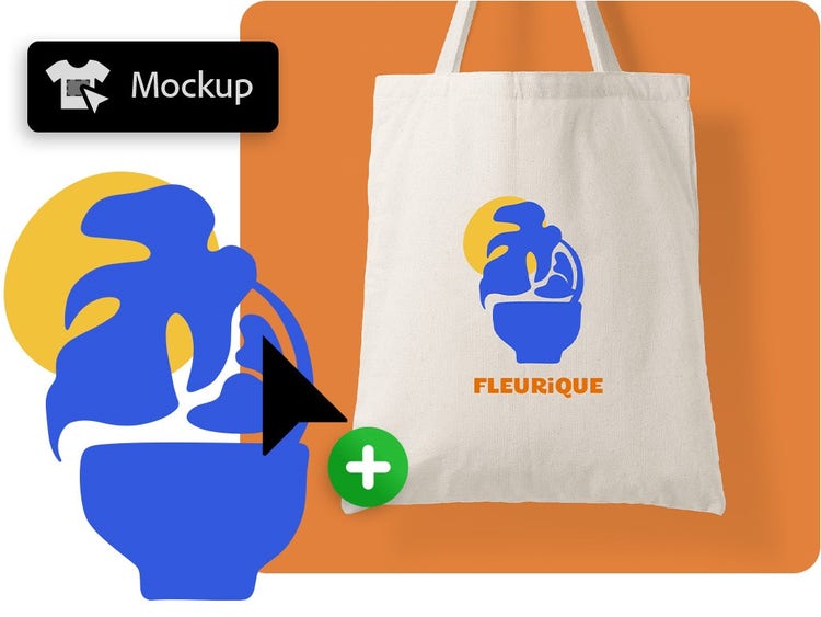 Uma imagem de amostra sendo inserida no modelo de uma sacola