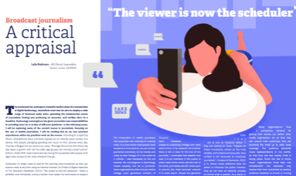 Jornalismo de radiodifusão: uma avaliação crítica. “O telespectador agora é o programador”