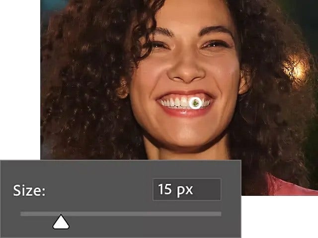 Tamanho do pincel sendo ajustado para fazer correções mais precisas., Picture
