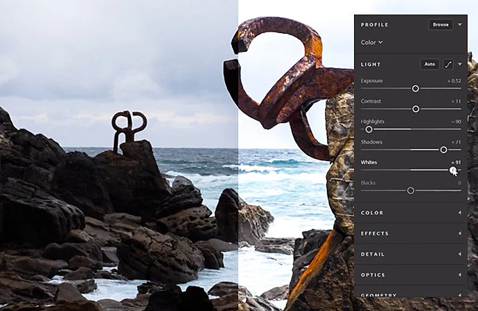 Using {{lightroom}} to adjust the brightness of an image