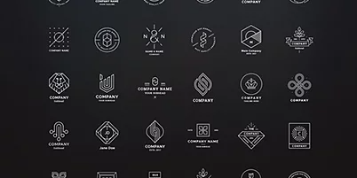 Collage of various logo designs for Adobe Illustrator, Picture