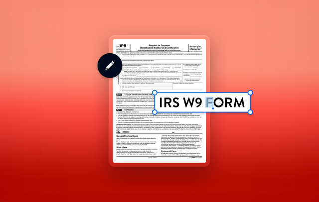 O imagine a unui formular electronic IRS W9.