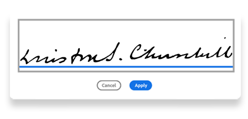 Semnătura lui Winston Churchill.
