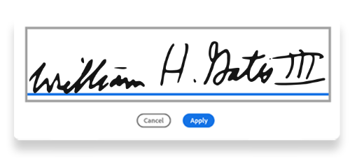 Semnătura lui Bill Gates.