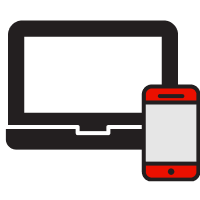 Conturul unui computer și al unui dispozitiv mobil, reprezentând riscul de inconsecvență a fișierelor PPT pe diverse dispozitive.