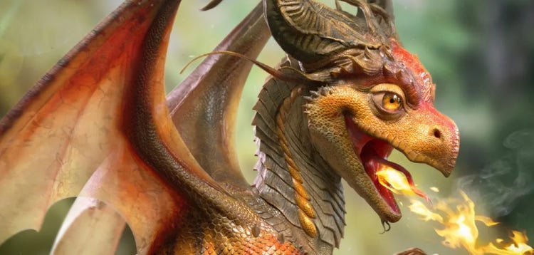 3D model of a dragon after UV mapping is complete