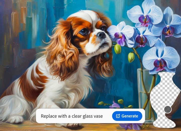 negative prompt with dog and vase