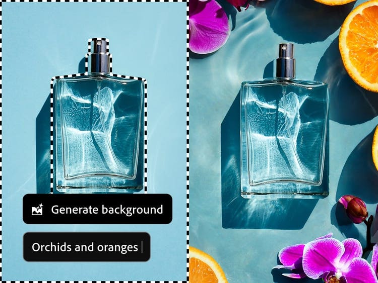 Generate Background feature in Photoshop AI photo editor