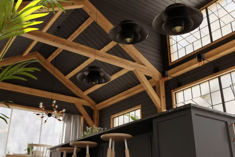 3d interior rendering of kitchen