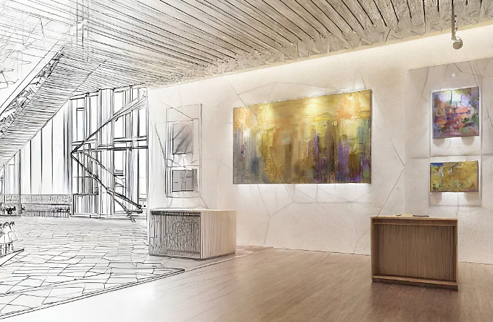 architecture sketch to rendering