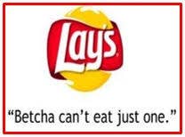 The Lay's logo against a white background with their slogan below