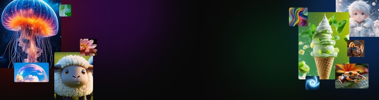 Koláž s obrázkami fotorealistického kalmára po 3D animované ovce vytvorená pomocou AI generátora videí