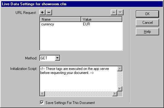 Displaying the Live View Dialog