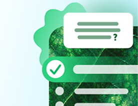 Green illustration of a practice quiz.