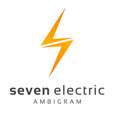 งานออกแบบโลโก้ Seven Electric Ambigram