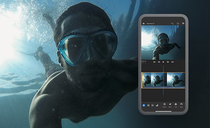 Adobe Premiere kullanarak vlog çekimlerini masaüstü bilgisayarında düzenleyen kişi