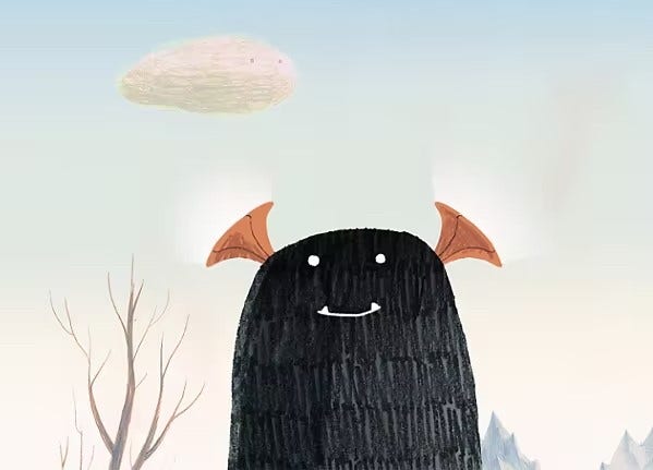 Animate ile oluşturulmuş gülümseyen canavar