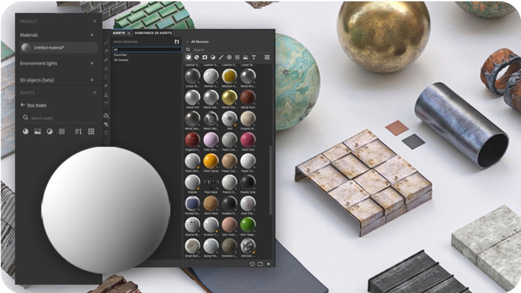3D assets kitaplığı.