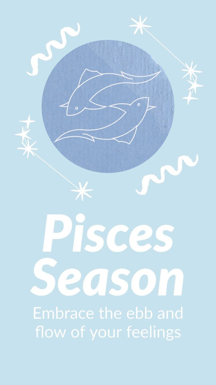 Blue Zodiac Pisces Season Instagram Story