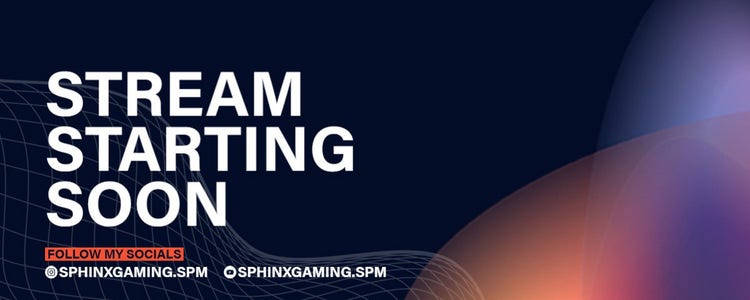 Digital Wave Gradient Sphinx Gaming Stream Starting Soon Twitch Banner