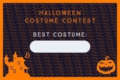 Orange Spooky Haunted House and Pumpkin Halloween Party Best Costume CArd Halloween Costume Contest Card