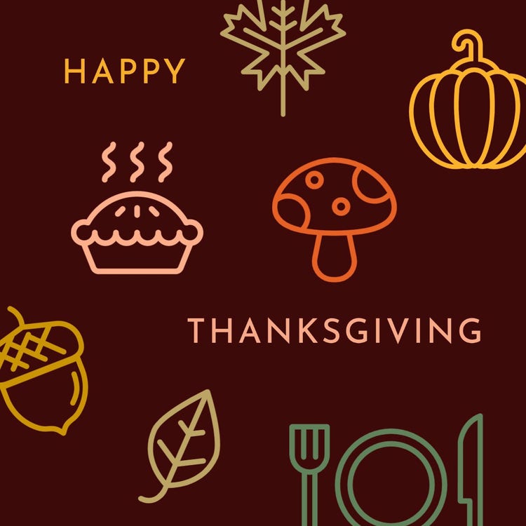 Brown and Colorful Happy Thanksgiving Icon Instagram Post