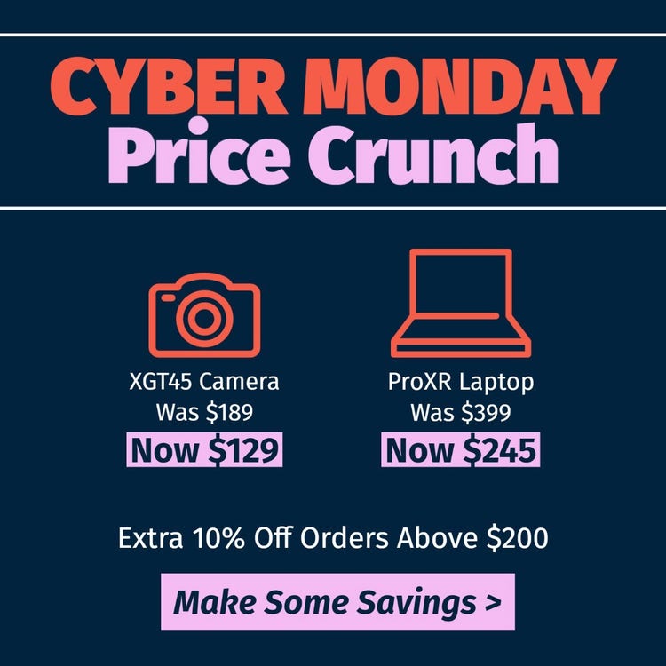 Navy, Pink and Orange Cyber Monday Instagram Feed Ad