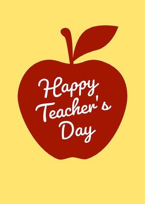 Yellow Online Teacher’s Day Card Online Teacher's Day Card
