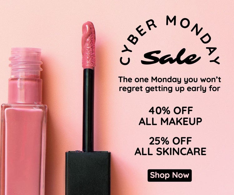 Pink & Black Cyber Monday Makeup Web Banner