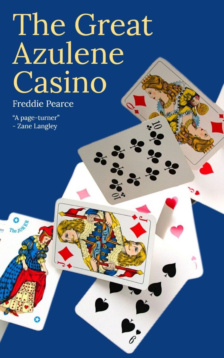 Great Azulene Casino playing card blue and yellow
