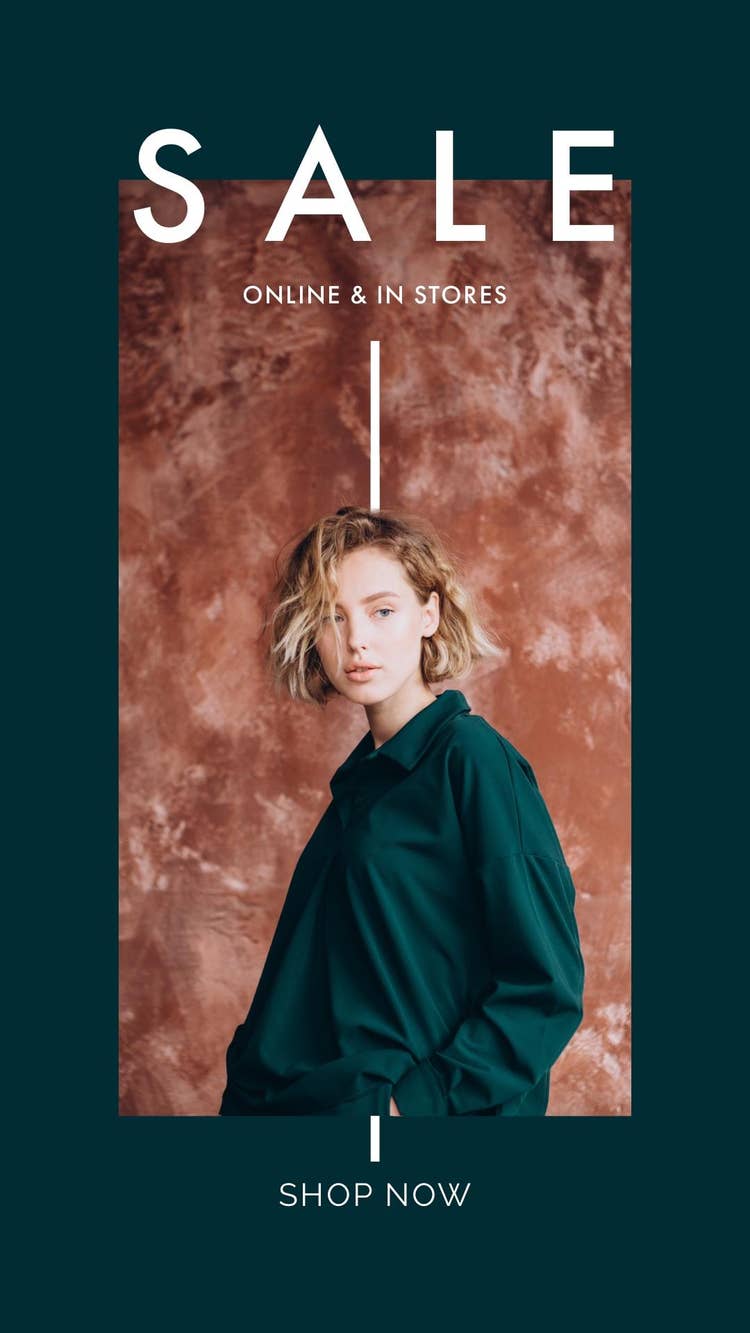 Green White Brown Fashion Shop Sale Instagram Story