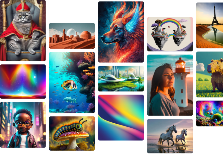 колаж із зображень, створених користувачами Adobe Firefly